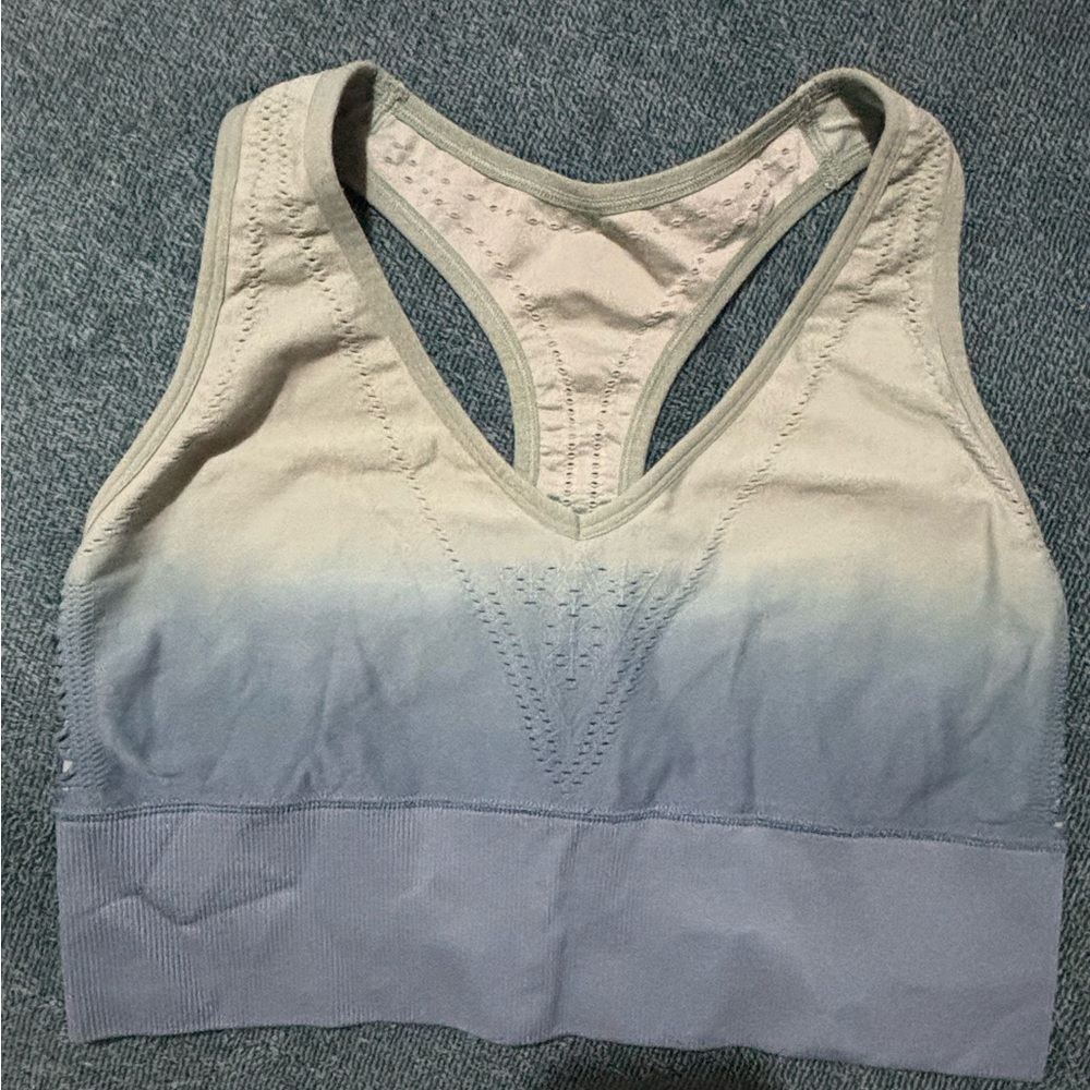 PINK Victoria's Secret seamless Lightly Lined Blue Ombre Sports Bra XL